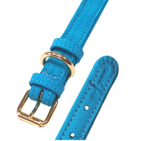 Blue Luxury Leather Dog Buckle Collar By The Luna Co