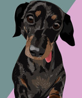 Slinky Dachshund Dog Greeting Card By Lorna Syson