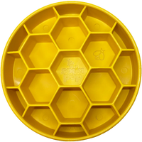 Yellow Honeycomb Design Enrichment Slow Feeder Bowl for Dogs By Soda Pup