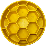 Yellow Honeycomb Design Enrichment Slow Feeder Bowl for Dogs By Soda Pup