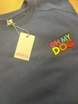 Neon Oh My Dog Navy Sweatshirt Jumper By The Distinguished Dog Company