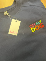 Neon Oh My Dog Navy Sweatshirt Jumper By The Distinguished Dog Company