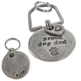 Solid Pewter Proud Dog Dad Keyring By The Luna Co
