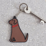 Chocolate Lab Dog Keyring By Sweet William