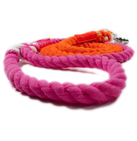 Ombré Pink & Orange Cotton Rope Dog Lead By The Luna Co