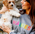 Neon Walkies Grey Sweatshirt Jumper By The Distinguished Dog Company