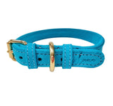 Blue Leather Collar & Cotton Rope Dog Lead By The Luna Co