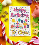 Happy Birthday To Chew Bacon Edible Dog Birthday Card By Scoff Paper