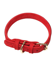 Red Luxury Leather Dog Buckle Collar By The Luna Co