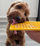 Yellow Honeycomb Design Enrichment Small Lick Mat By SodaPup