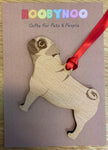 Pug Dog Wooden Decoration By Hoobynoo
