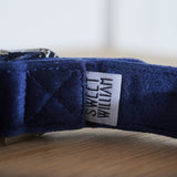 Navy Blue Velvet Dog Collar By Sweet William