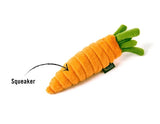 Carrot Vegetable Plush Dog Toy by P.L.A.Y