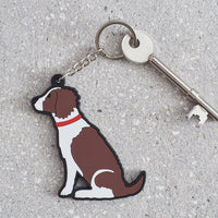 Liver & White Springer Spaniel Dog Keyring By Sweet William