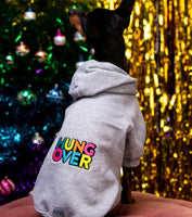 Neon Hung Over Grey Dog Sweatshirt Hoodie By The Distinguished Dog Company