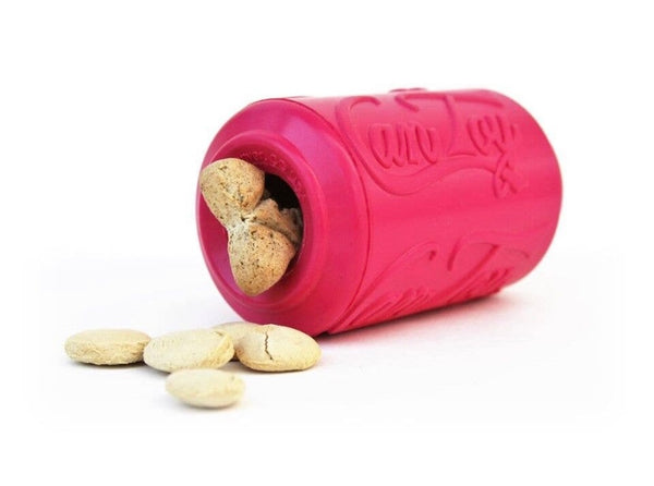 Pink Drinks Can Treat Dispenser Chew Toy By SodaPup