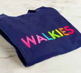 Neon Walkies Navy Sweatshirt Jumper By The Distinguished Dog Company