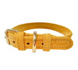 Yellow Leather Collar & Cotton Rope Dog Lead By The Luna Co