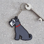 Grey Schnauzer Dog Keyring By Sweet William
