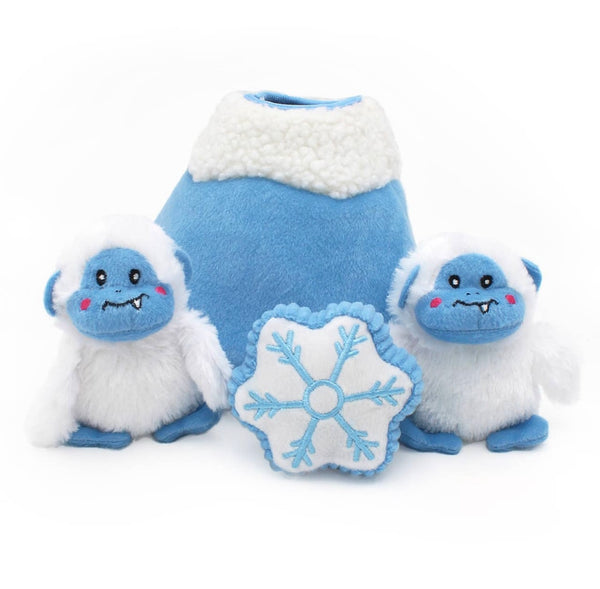 Holiday Burrow Yeti Mountain Toy By Zippy Paws