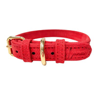 Red Leather Collar & Cotton Rope Dog Lead By The Luna Co