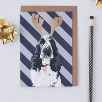 Christmas Cocker Spaniel Dog Greeting Card By Lorna Syson