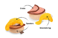 Brunch Eggs Benedict Dog Toy by P.L.A.Y