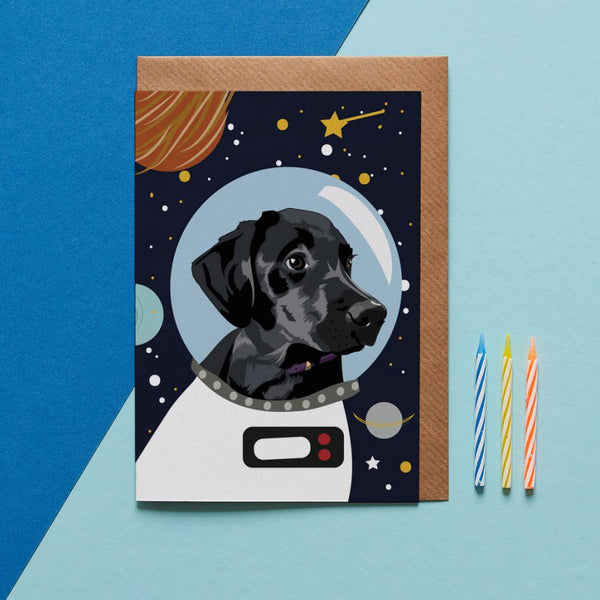Black Lab Dog Greeting Card By Lorna Syson