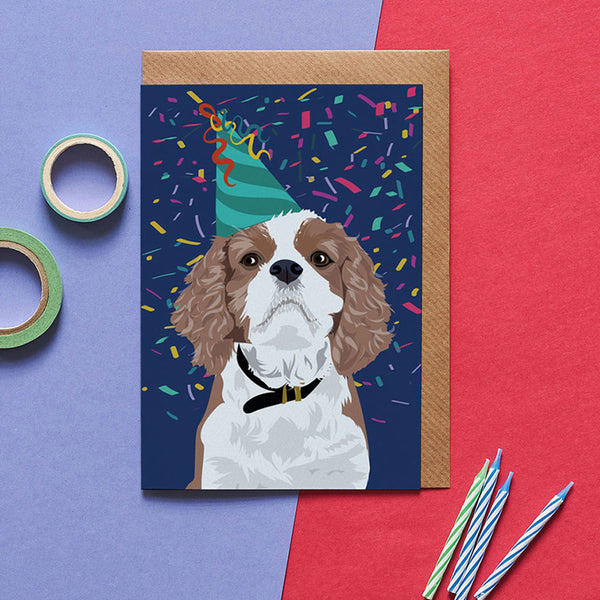 Caviller Dog Greeting Card By Lorna Syson