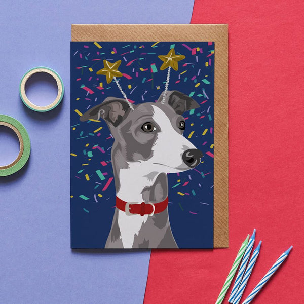 Whippet Dog Greeting Card By Lorna Syson