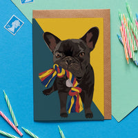 Frenchie Dog Greeting Card By Lorna Syson