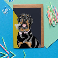 Rottweiler Dog Greeting Card By Lorna Syson